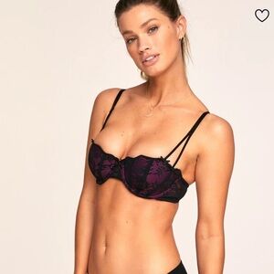 Lace Underwire Bra - Black and Purple Dusana Push Up adore me 30b
